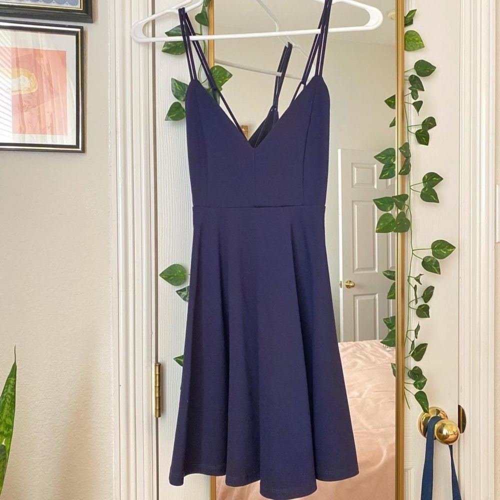 Elegant Navy Blue Women's Dress